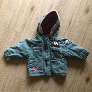 Toddler coat military green bear baby jacket